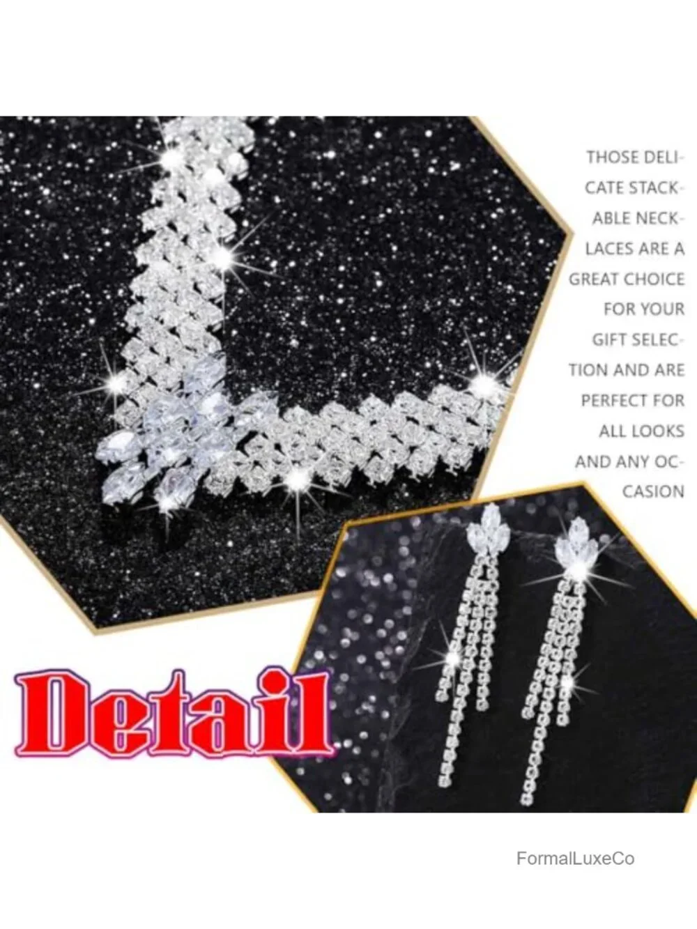 Rhinestone Bridal Jewelry Set with Necklace and Earrings
